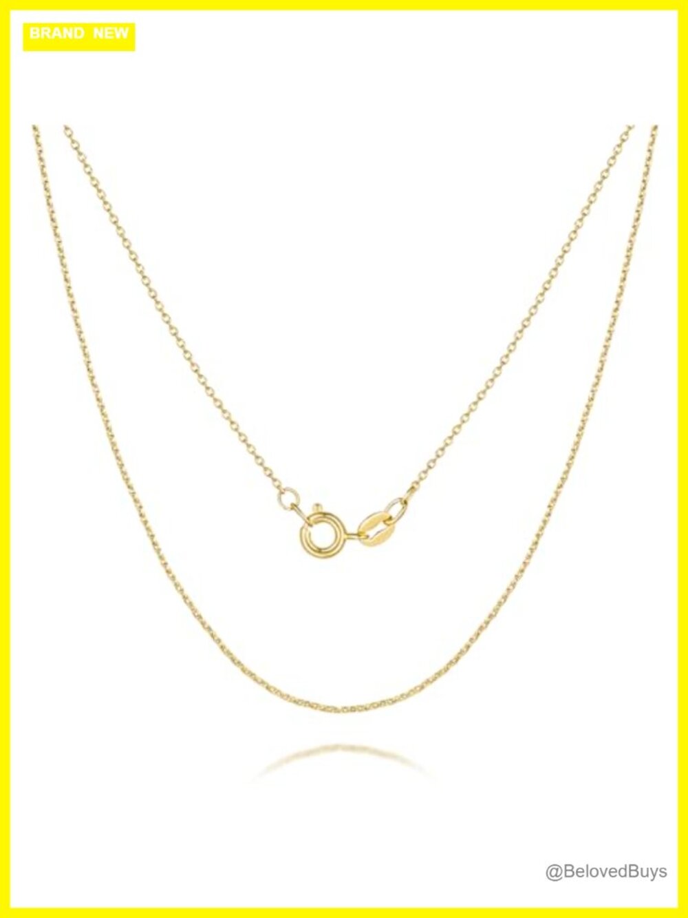 14K Gold Cable Chain Necklace 20" Minimalist Womens Jewelry